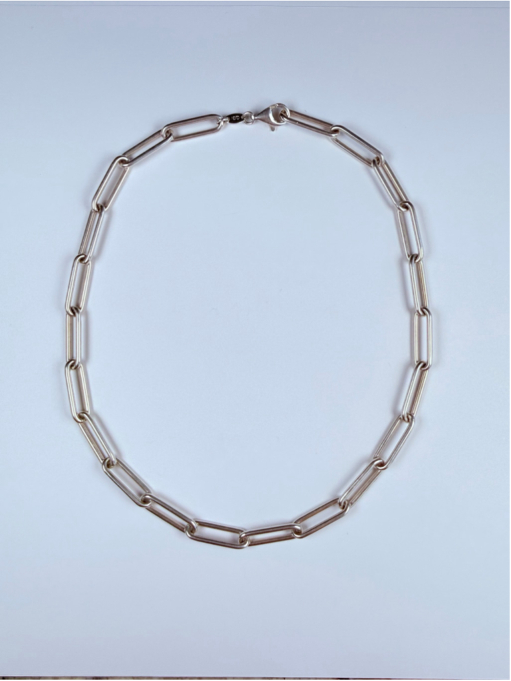 Paper Clip Heavy Link Chain 925 Solid Sterling Silver QGI Necklace 16" Italy